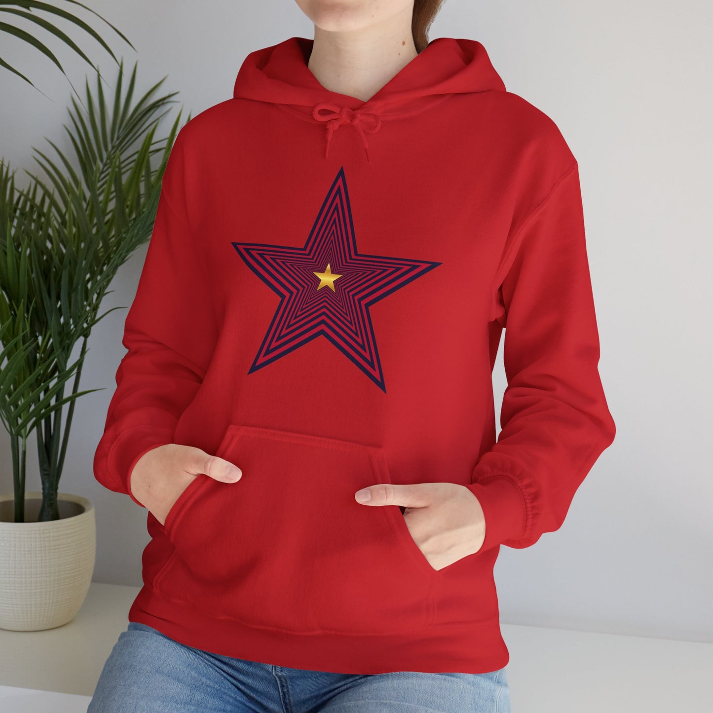 Stylish Star Graphic Hooded Sweatshirt - Unisex Heavy Blend