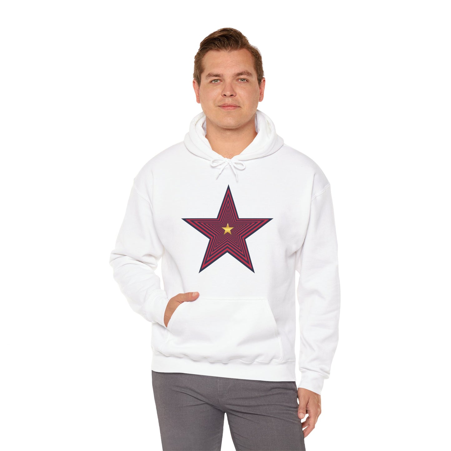 Stylish Star Graphic Hooded Sweatshirt - Unisex Heavy Blend