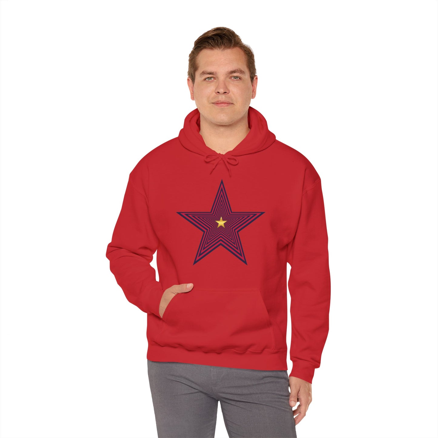 Stylish Star Graphic Hooded Sweatshirt - Unisex Heavy Blend